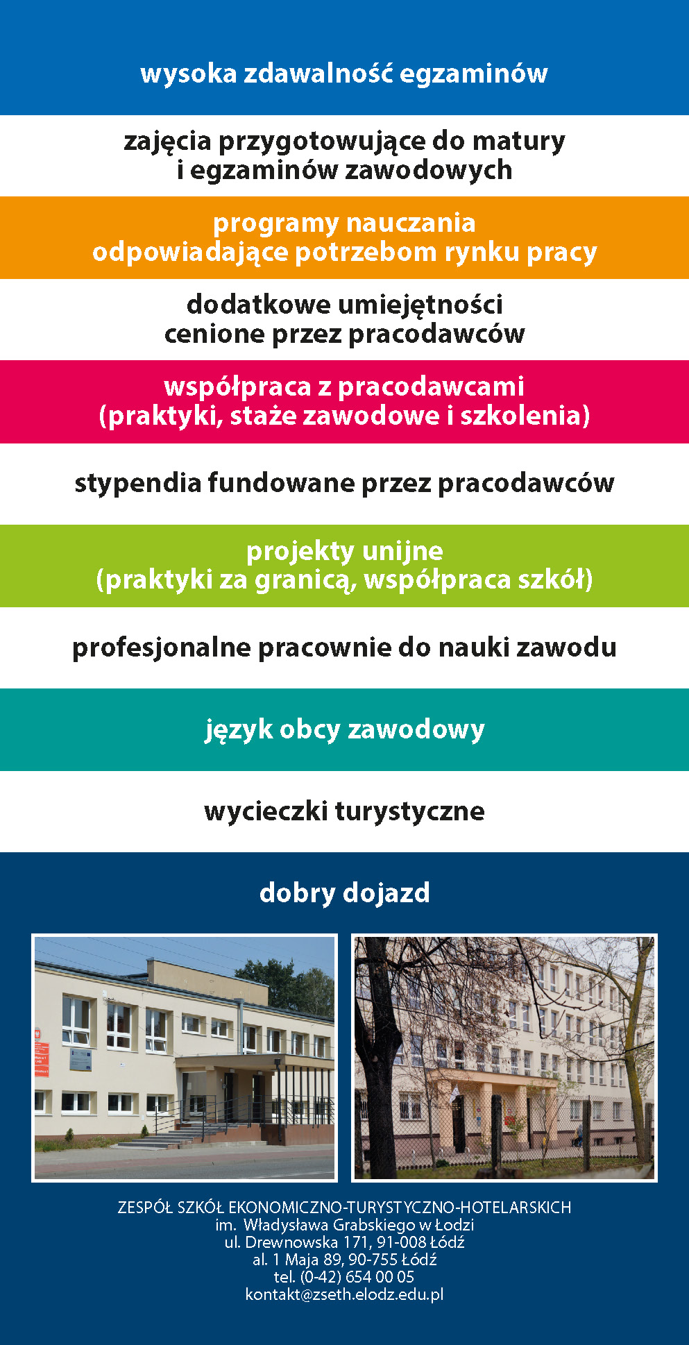 Ulotka promująca szkołę.